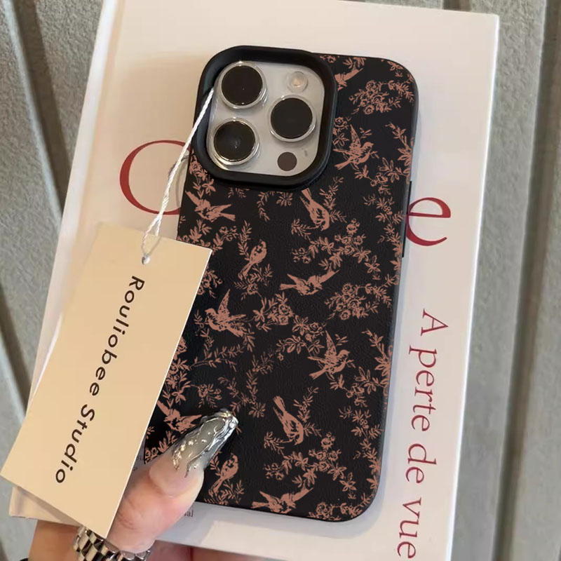Vintage Floral Pattern Soft Case - Vintage Floral Bird Pattern Aesthetic Elegant
