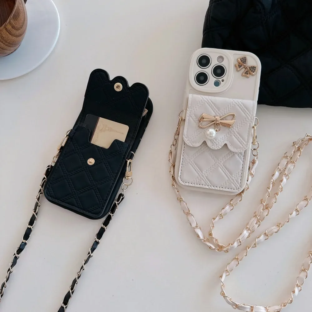 3D Bowknot Crossbody Card Hold - Leather Wallet Card Holder Phone Cover recension och pris
