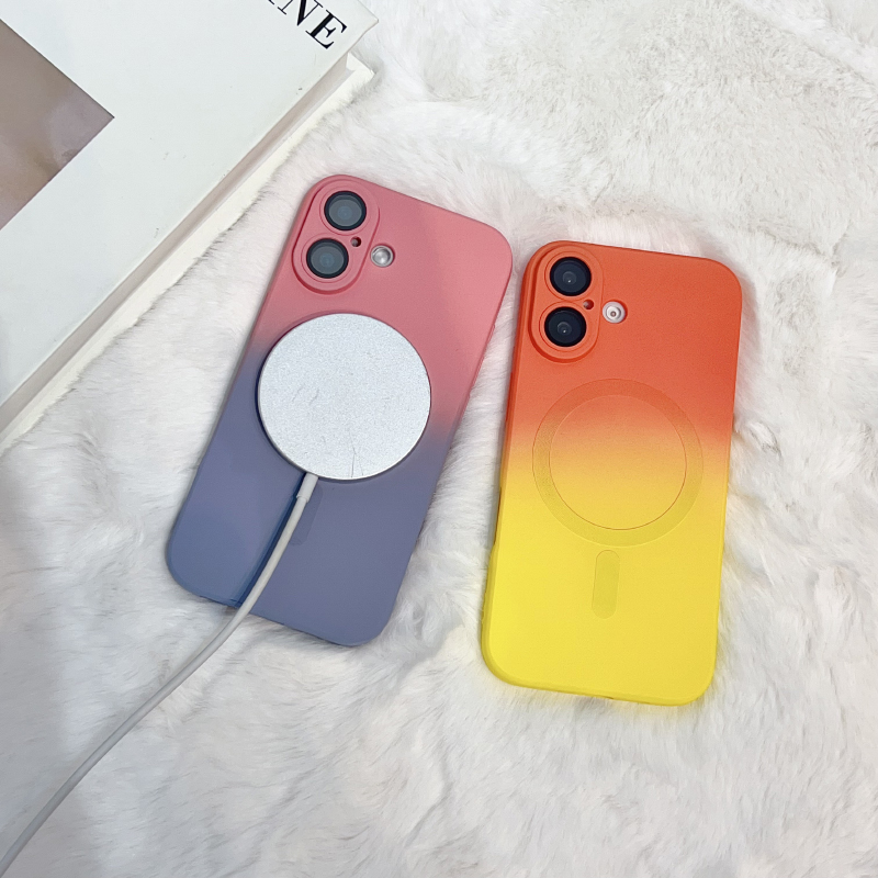 Luxury Gradient Liquid Silicon - Liquid Silicone Magnetic Phone Case recension och pris