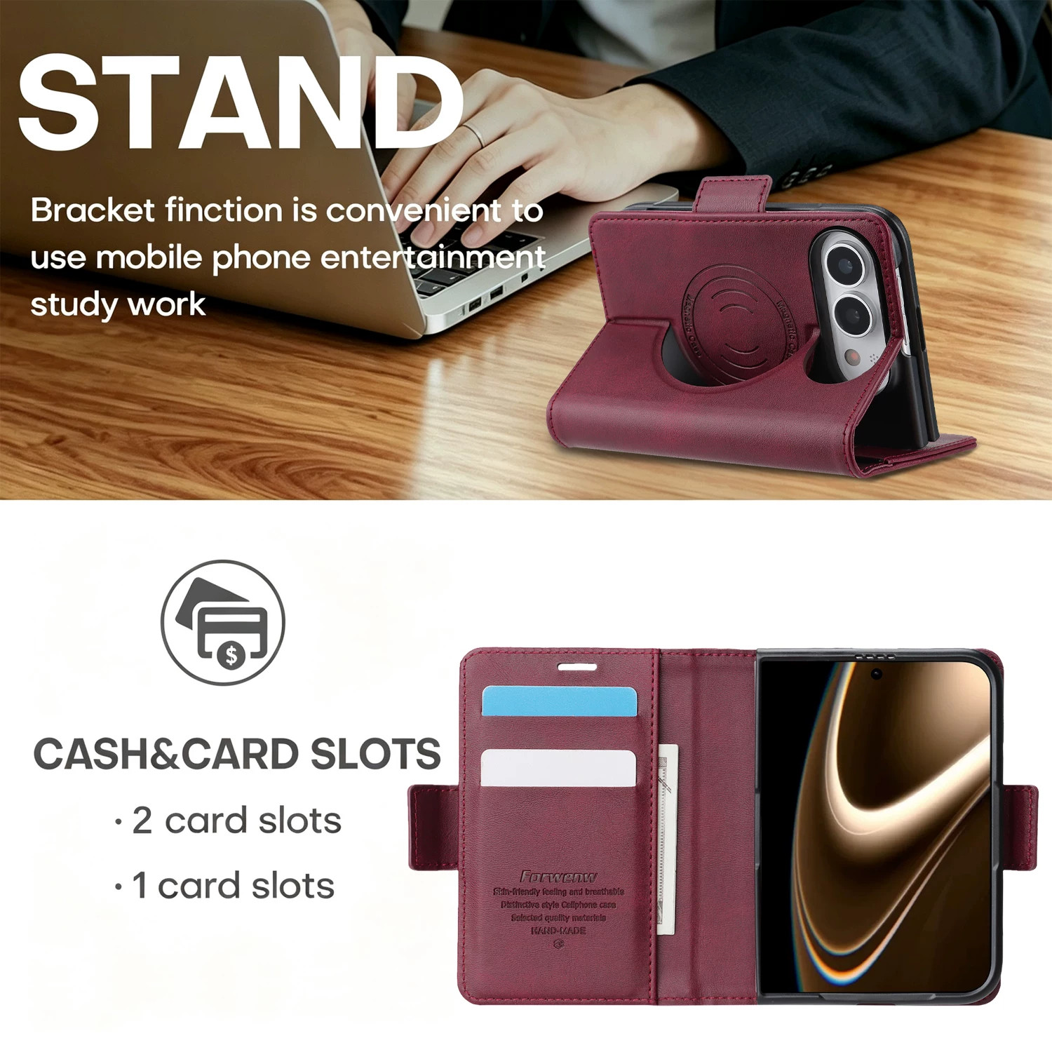 Business Leather Wallet Card S - Leather Wallet Card Holder Phone Cover recension och pris