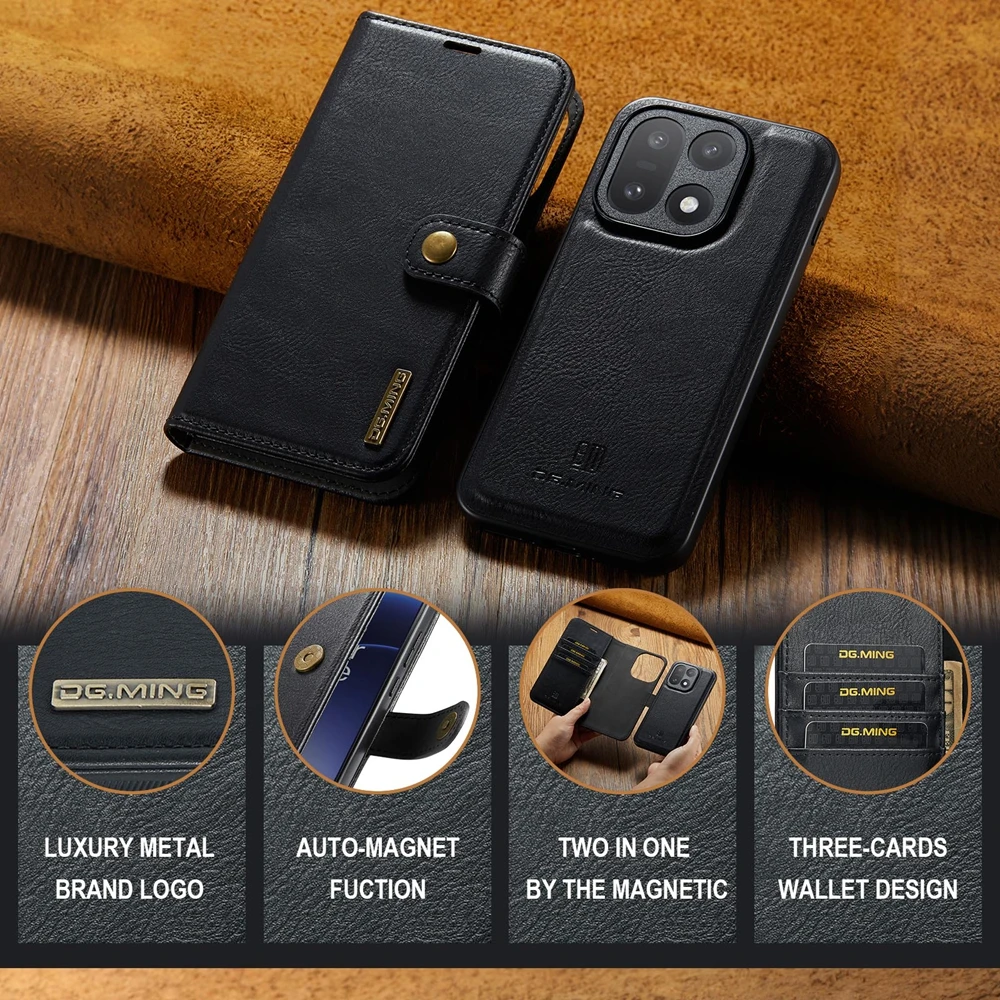 2 in 1 Magnetic Flip Leather C - Leather Wallet Card Holder Phone Cover recension och pris