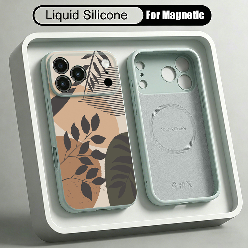 Simple Pattern Liquid Silicone - Liquid Silicone Magnetic Phone Case recension och pris